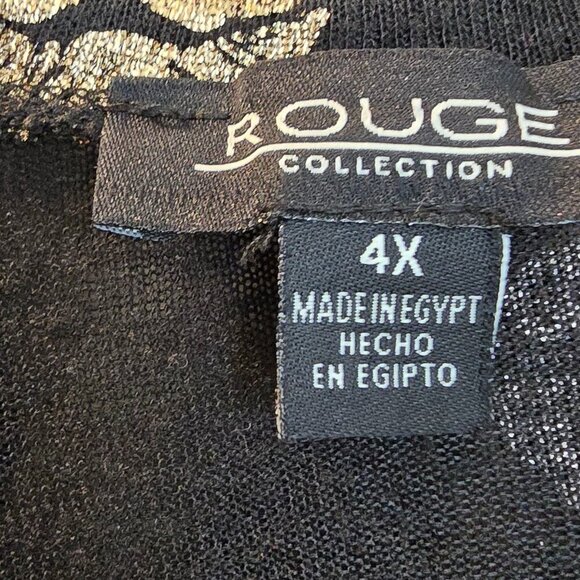 Rouge Duster - Black with Gold Lips Print - Picture 4 of 6